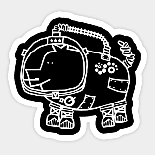 White Line Space Pilot Pig Sticker